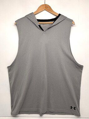 Under Armour Velocity Lightweight Sleeveless Hoodie Shirt Gray Men's Size XXL